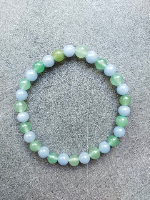 Bracelet Angelite / aventurine vert (Taille enfant)