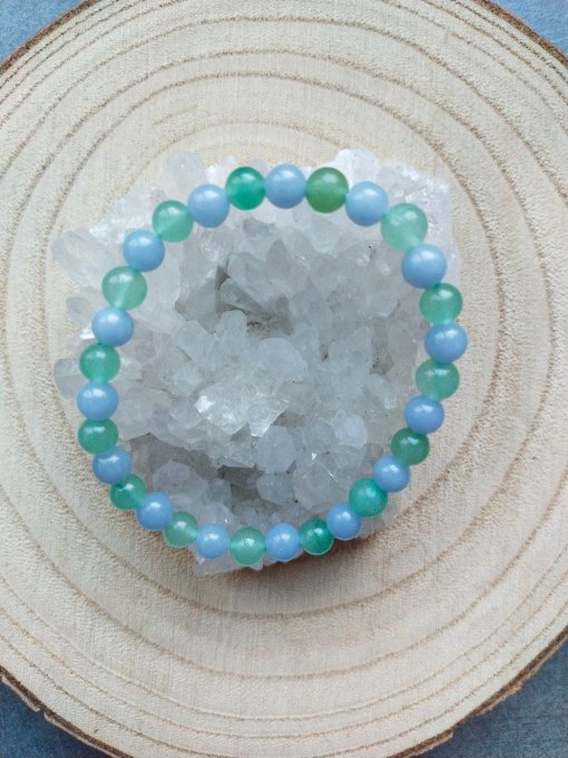 Angelite / aventurine vert (Taille enfant)