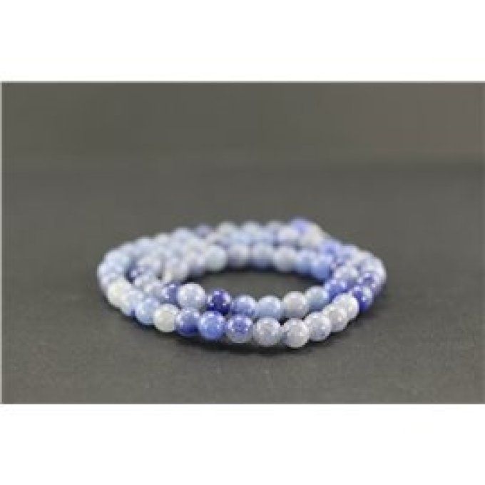 Perles Aventurine bleu au fil
