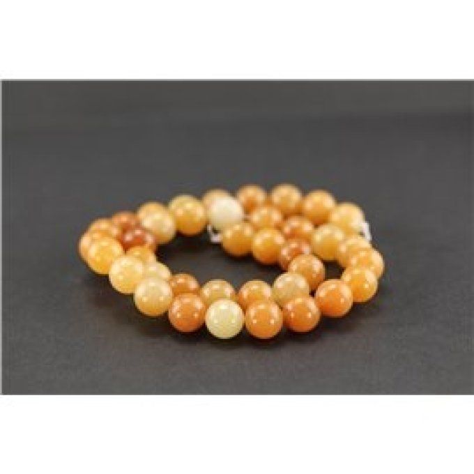 Perles Aventurine orange au fil