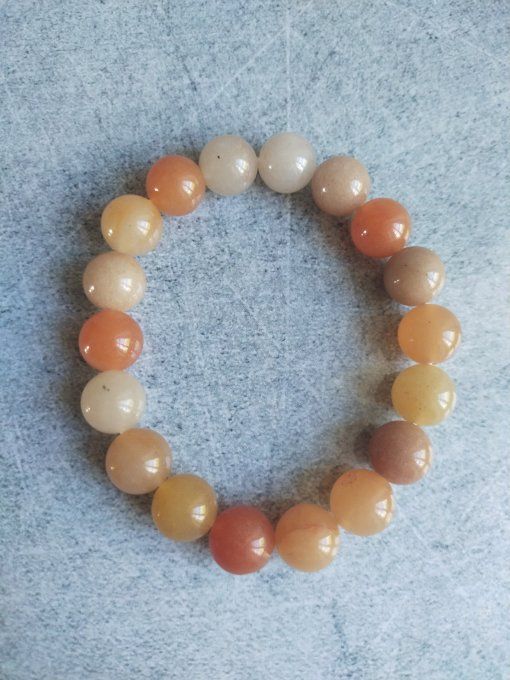 Perle Aventurine orange à l'unité