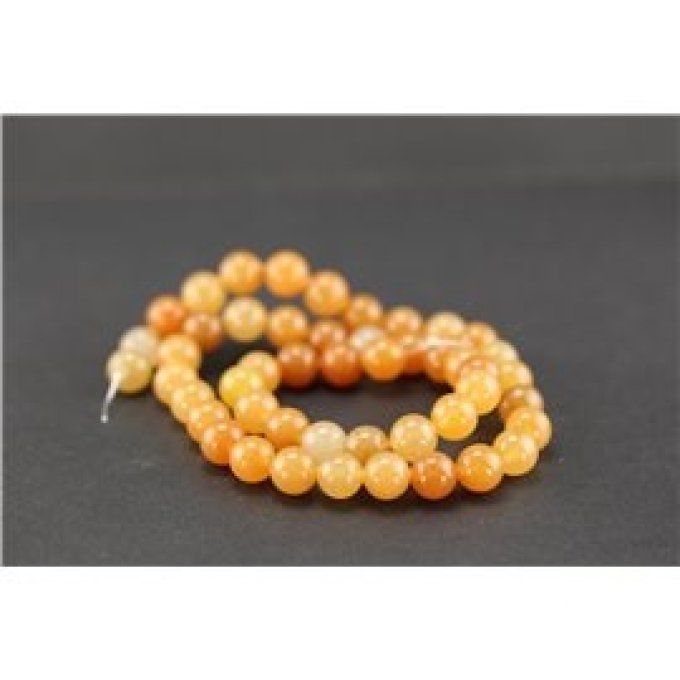 Perles Aventurine orange au fil