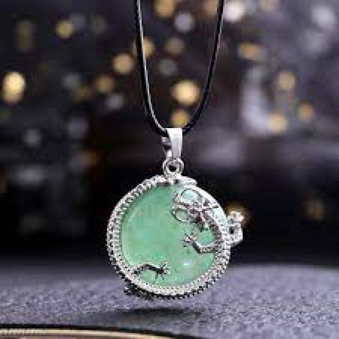 Pendentif dragon Aventurine vert