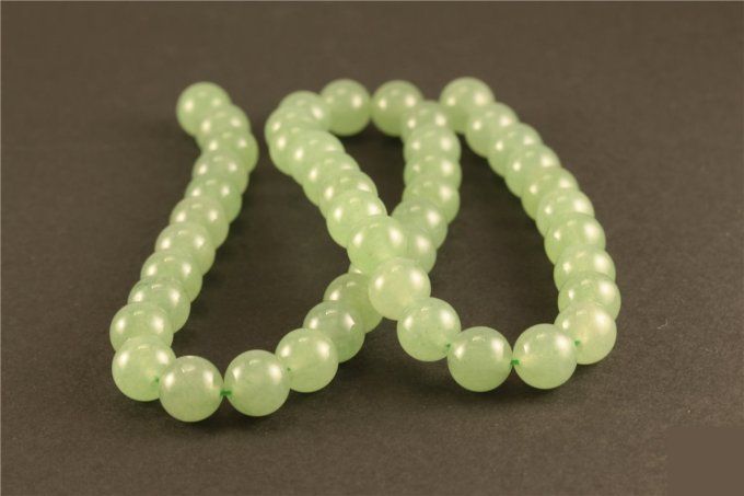 Perles Aventurine verte au fil