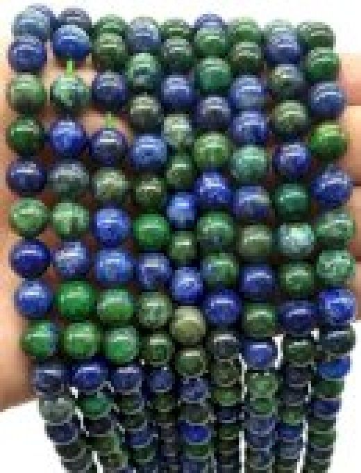 Perles Azurite malachite au fil