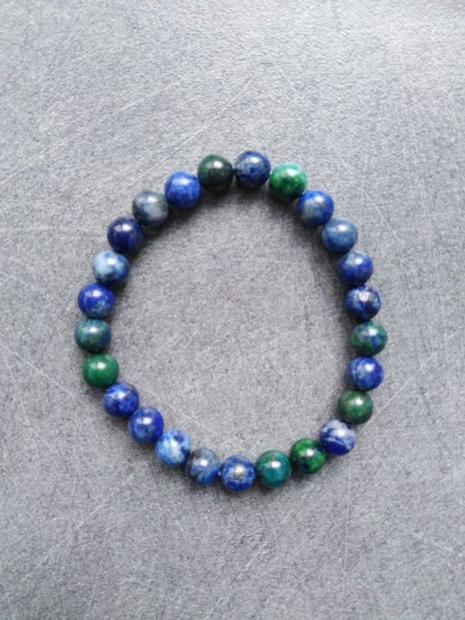 Bracelet Azurite malachite (Taille enfant)