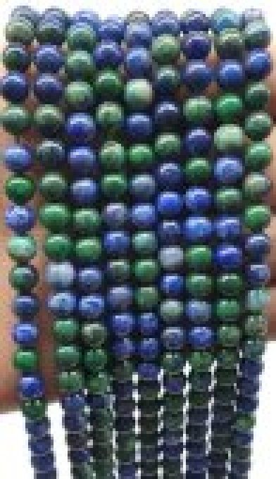 Perles Azurite malachite au fil