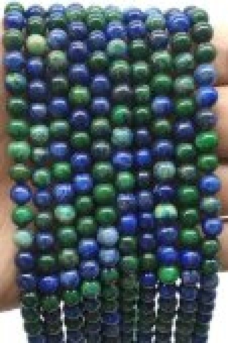 Perles Azurite malachite au fil