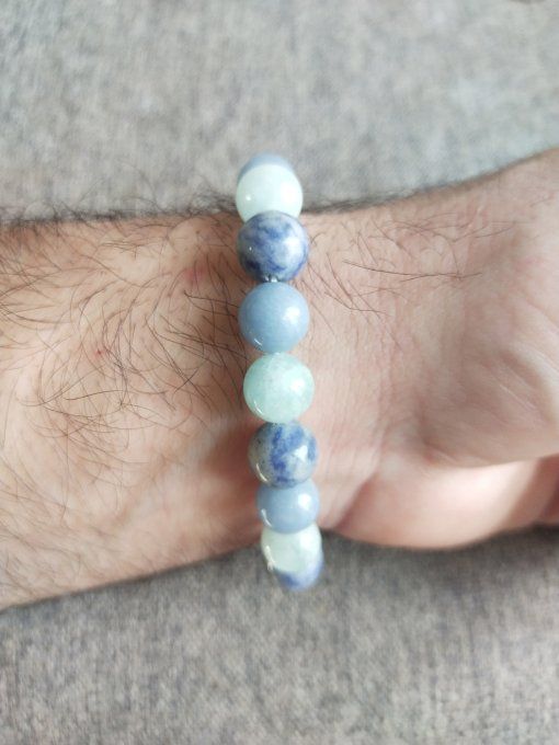 Bracelet : Aigue marine / Angelite / Sodalite