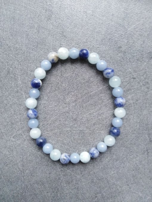 Bracelet : Aigue marine / Angelite / Sodalite