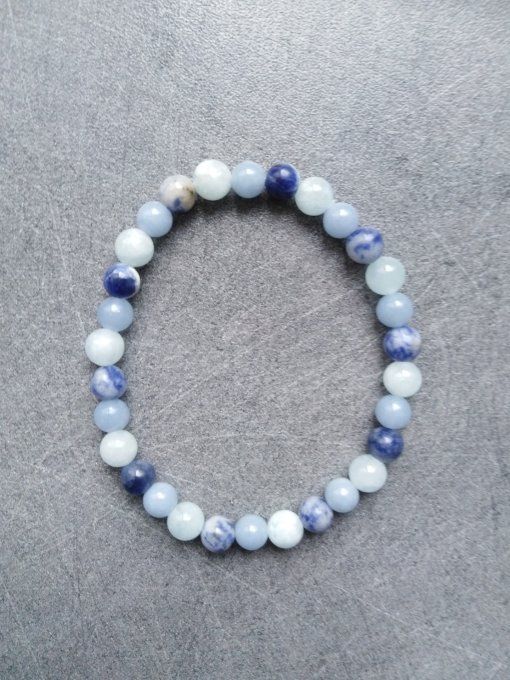 Bracelet enfant : Aigue marine / Angelite / Sodalite