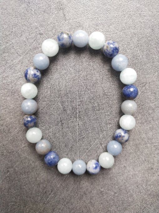 Bracelet : Aigue marine / Angelite / Sodalite