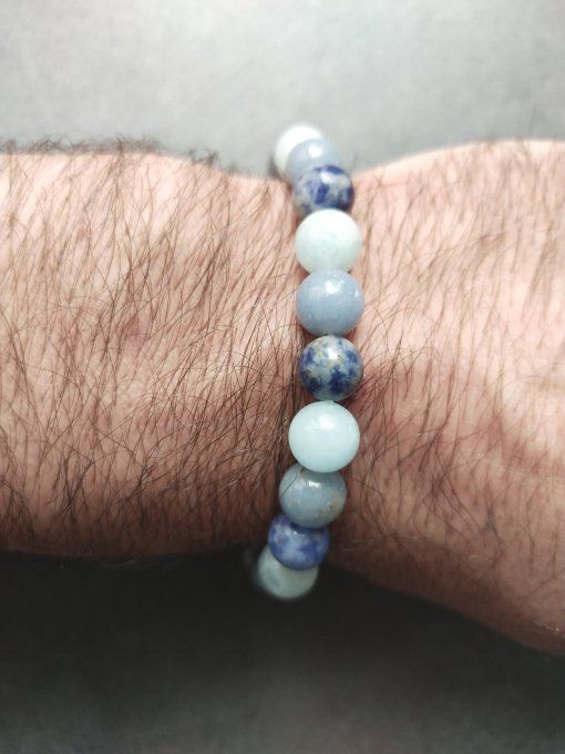 Bracelet : Aigue marine / Angelite / Sodalite