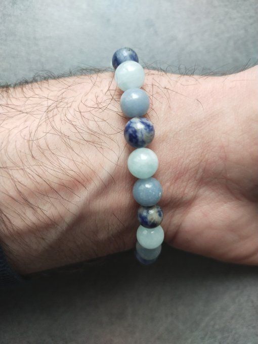 Bracelet : Aigue marine / Angelite / Sodalite