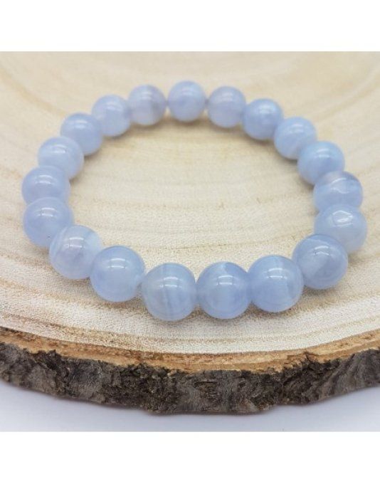 Perle Calcédoine bleu à l'unité