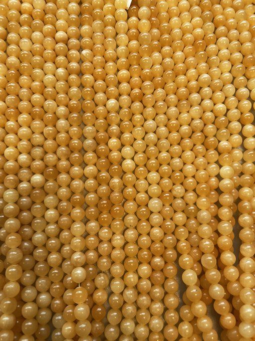 Perles Calcite orange au fil