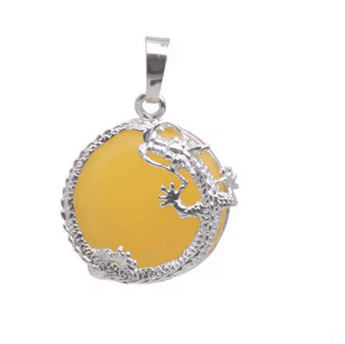 Pendentif dragon Calcite orange