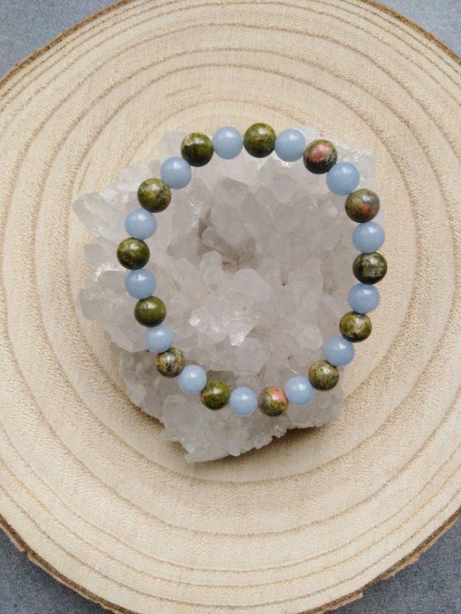 Bracelet Angelite / unakite