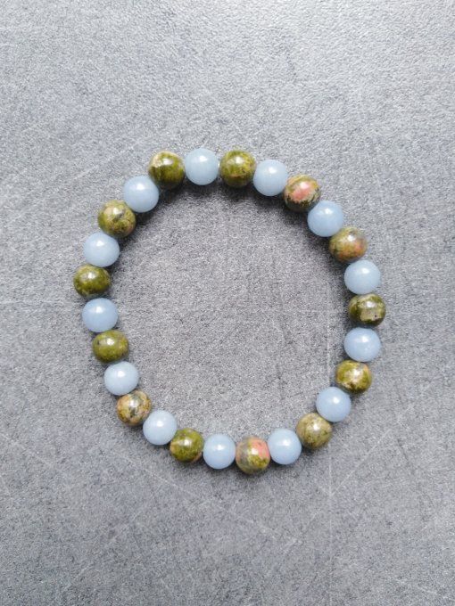 Bracelet Angelite / unakite