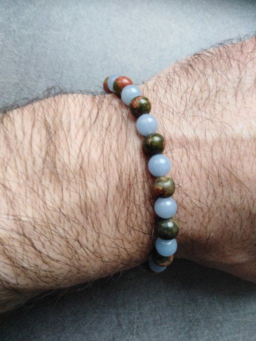 Bracelet Angelite / unakite