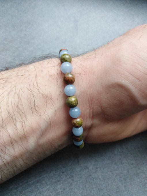 Bracelet Angelite / unakite