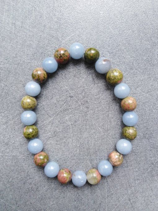 Bracelet Angelite / unakite