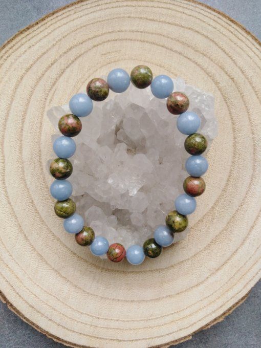 Bracelet Angelite / unakite