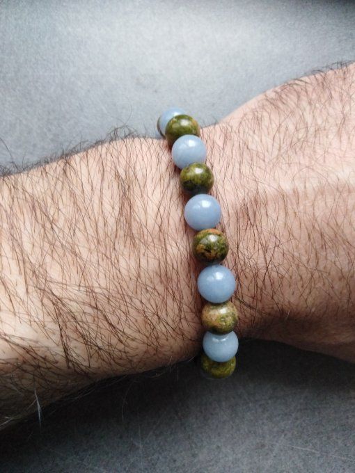 Bracelet Angelite / unakite