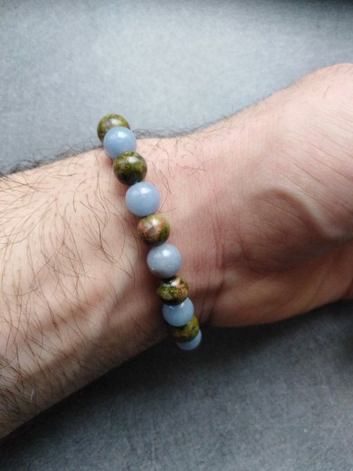 Bracelet Angelite / unakite