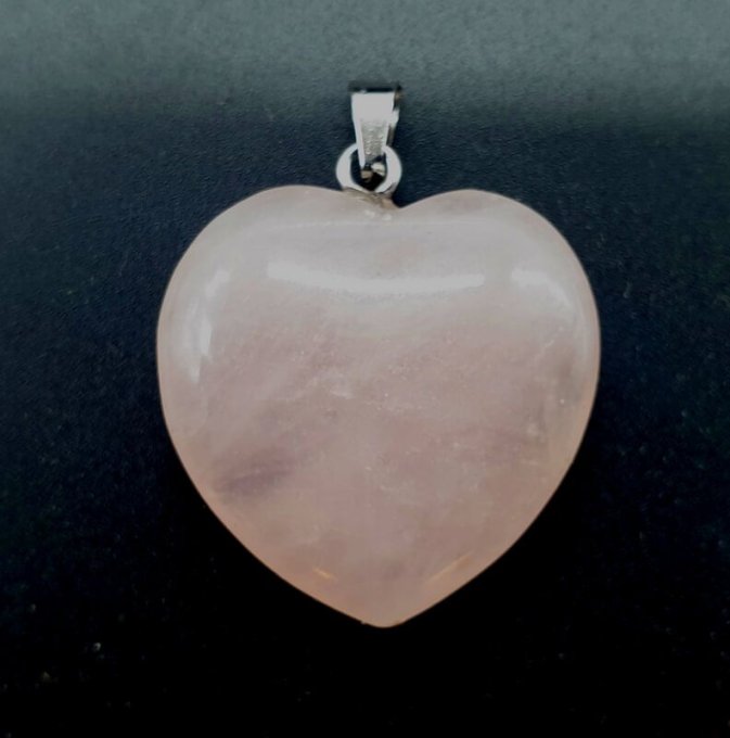 Pendentif Quartz rose coeur 