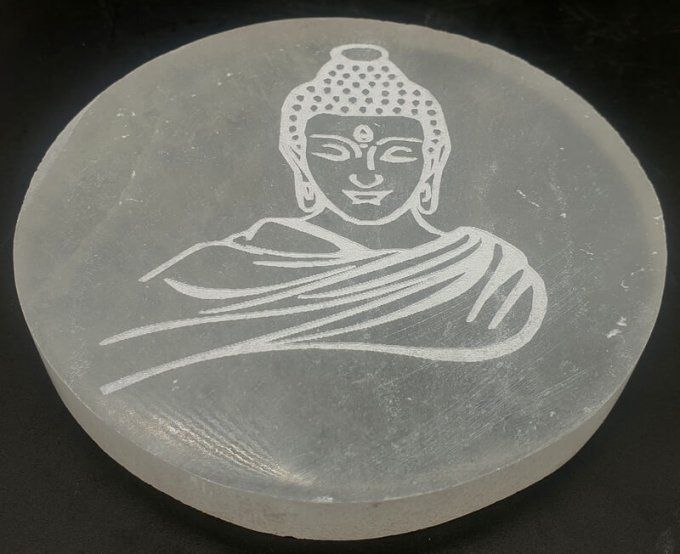 Porte encens en selenite bouddha