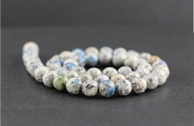 Perles Jaspe K2 au fil