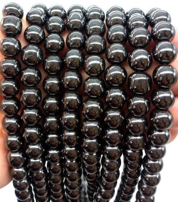 Perles Hématite au fil