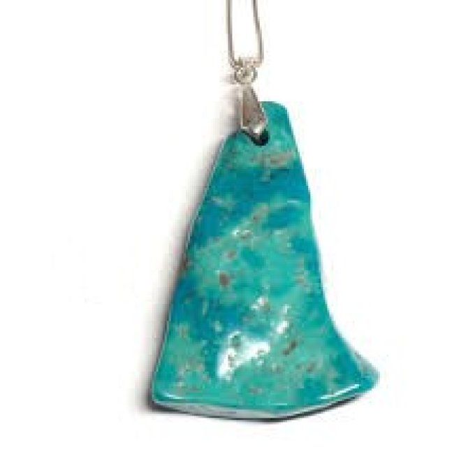Pendentif Turquoise plaque libre
