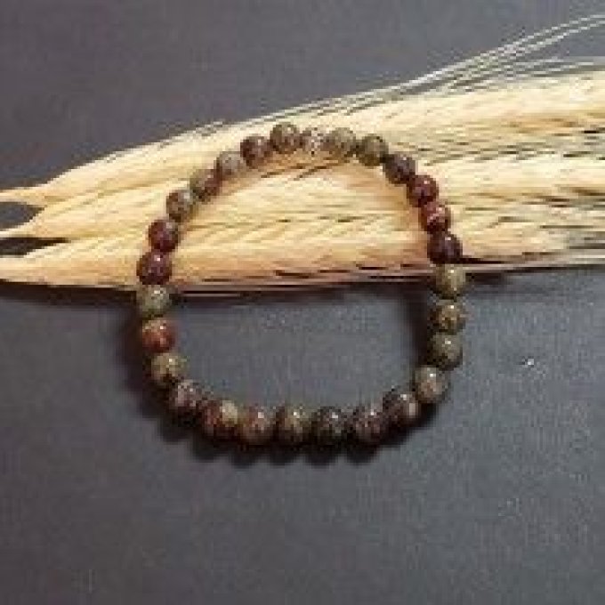 Bracelet Jaspe sang de dragon (Taille enfant)