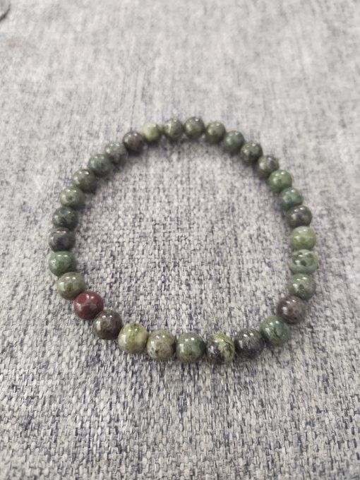 Bracelet enfant : Jaspe sang de dragon