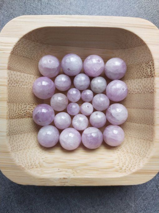 Perles Kunzite à l'unité