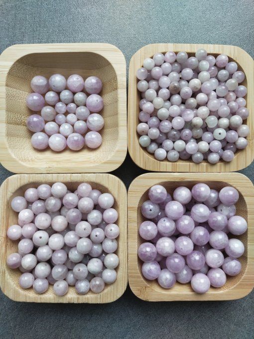 Perles Kunzite à l'unité