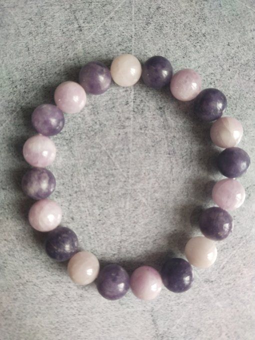 Bracelet Kunzite / Lépidolite