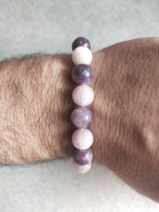 Bracelet Kunzite / Lépidolite