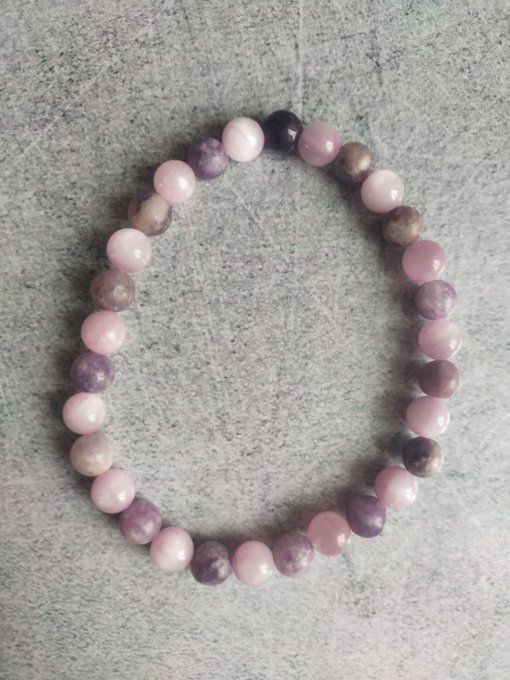 Bracelet Kunzite / Lépidolite
