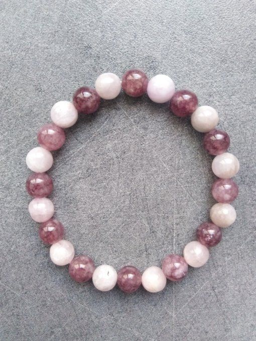 Bracelet Kunzite / Lépidolite