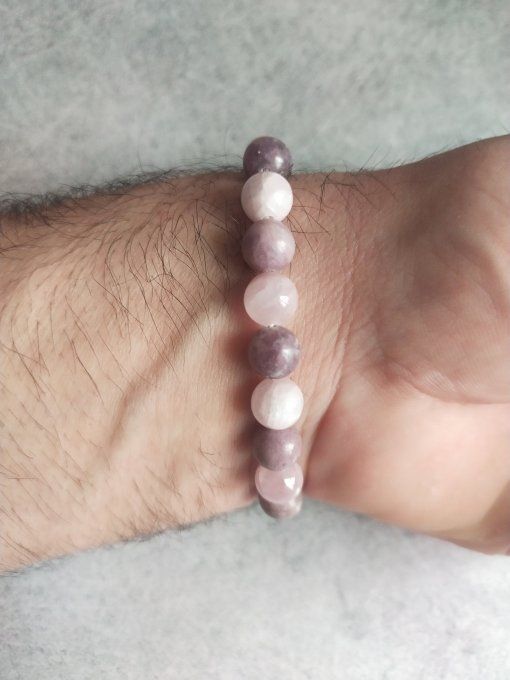 Bracelet Kunzite / Lépidolite