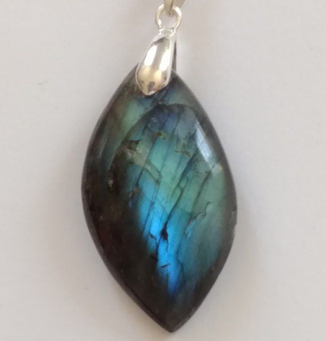 Pendentif Labradorite feuille