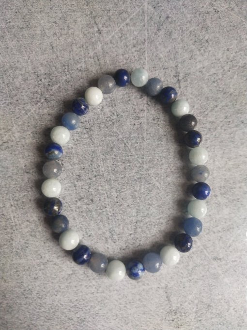 Bracelet enfant : Angelite / Aventurine bleu / Lapis lazuli