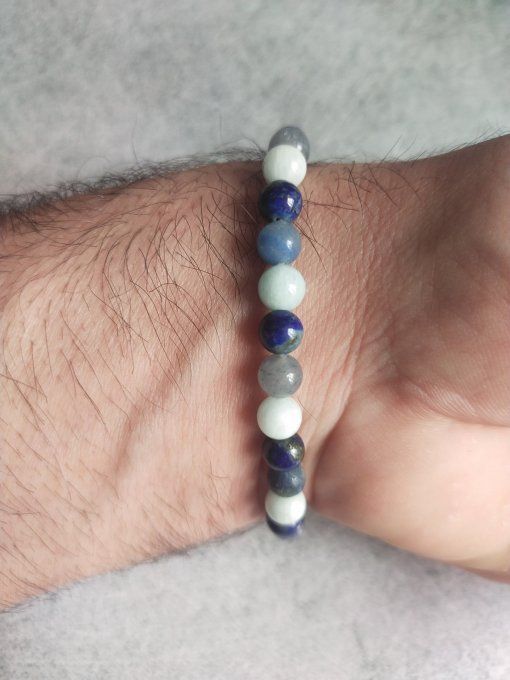 Bracelet Angelite / Aventurine bleu / Lapis lazuli