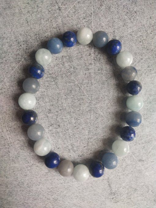Bracelet Angelite / Aventurine bleu / Lapis lazuli