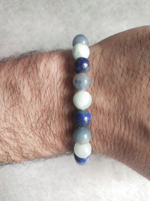 Bracelet Angelite / Aventurine bleu / Lapis lazuli