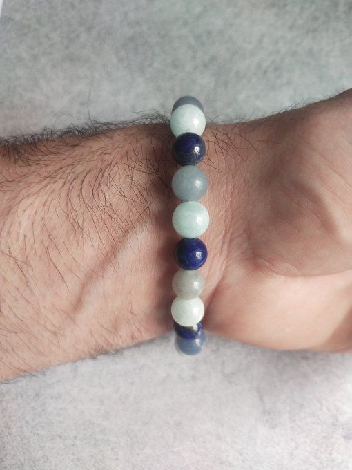 Bracelet Angelite / Aventurine bleu / Lapis lazuli