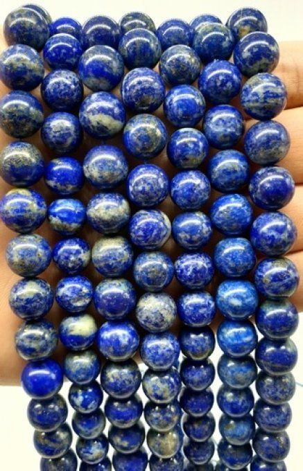 Perles Lapis lazuli au fil 